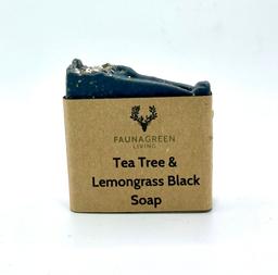 Tee Tree & Lemon Grass Black Soap: Natural black soap infused with tea tree and lemongrass. Perfect for zero waste and eco-friendly beauty routines.