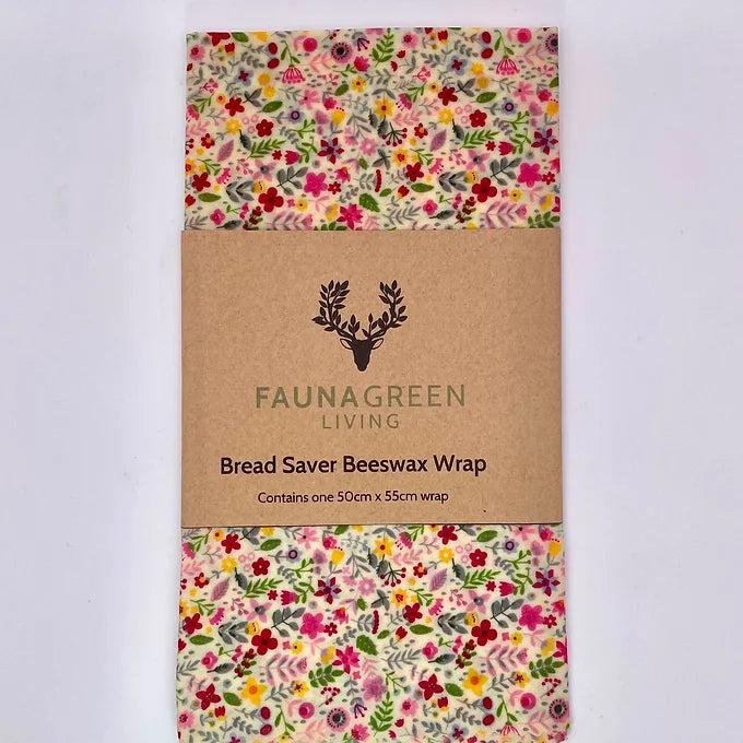 Bright bouquet Bread Saver Beeswax Wrap: Eco-friendly bread saver beeswax wrap featuring a bright bouquet design for sustainable food storage. Plastic-free alternative.