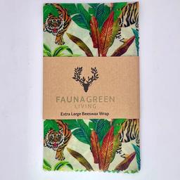 Jungle tiger extra large beeswax wrap: Reusable beeswax food wrap with a jungle tiger pattern, perfect for sustainable and plastic-free food storage.